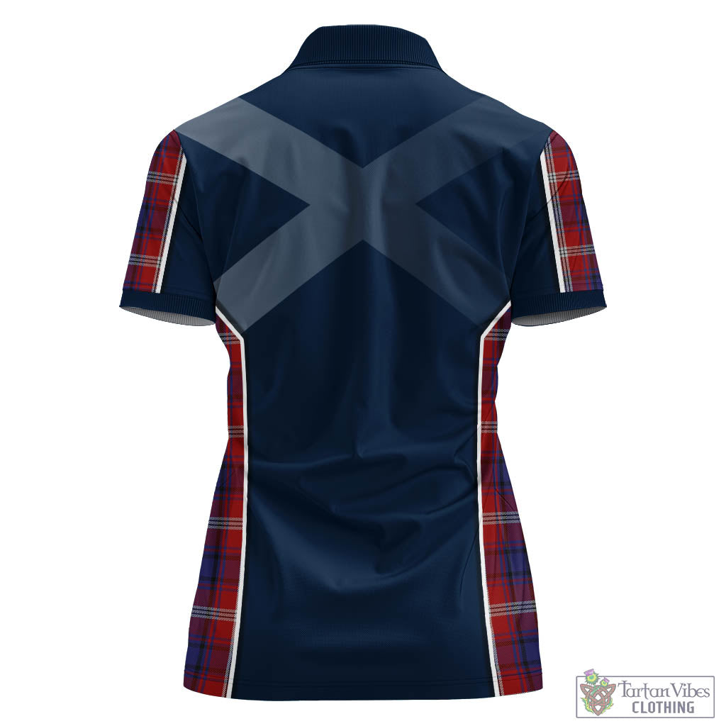 Tartan Vibes Clothing Ainslie Tartan Women's Polo Shirt with Family Crest and Scottish Thistle Vibes Sport Style