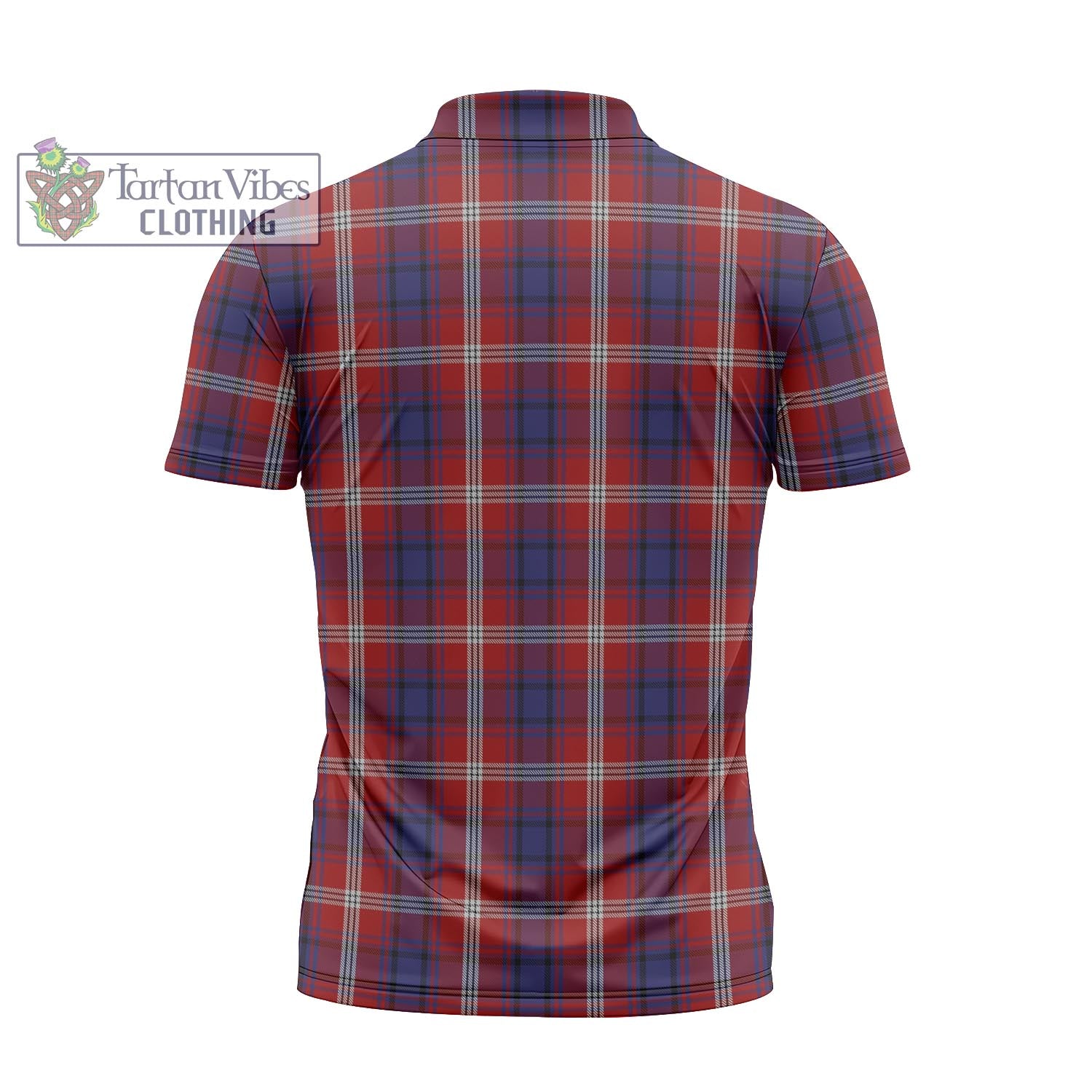 Tartan Vibes Clothing Ainslie Tartan Zipper Polo Shirt with Family Crest