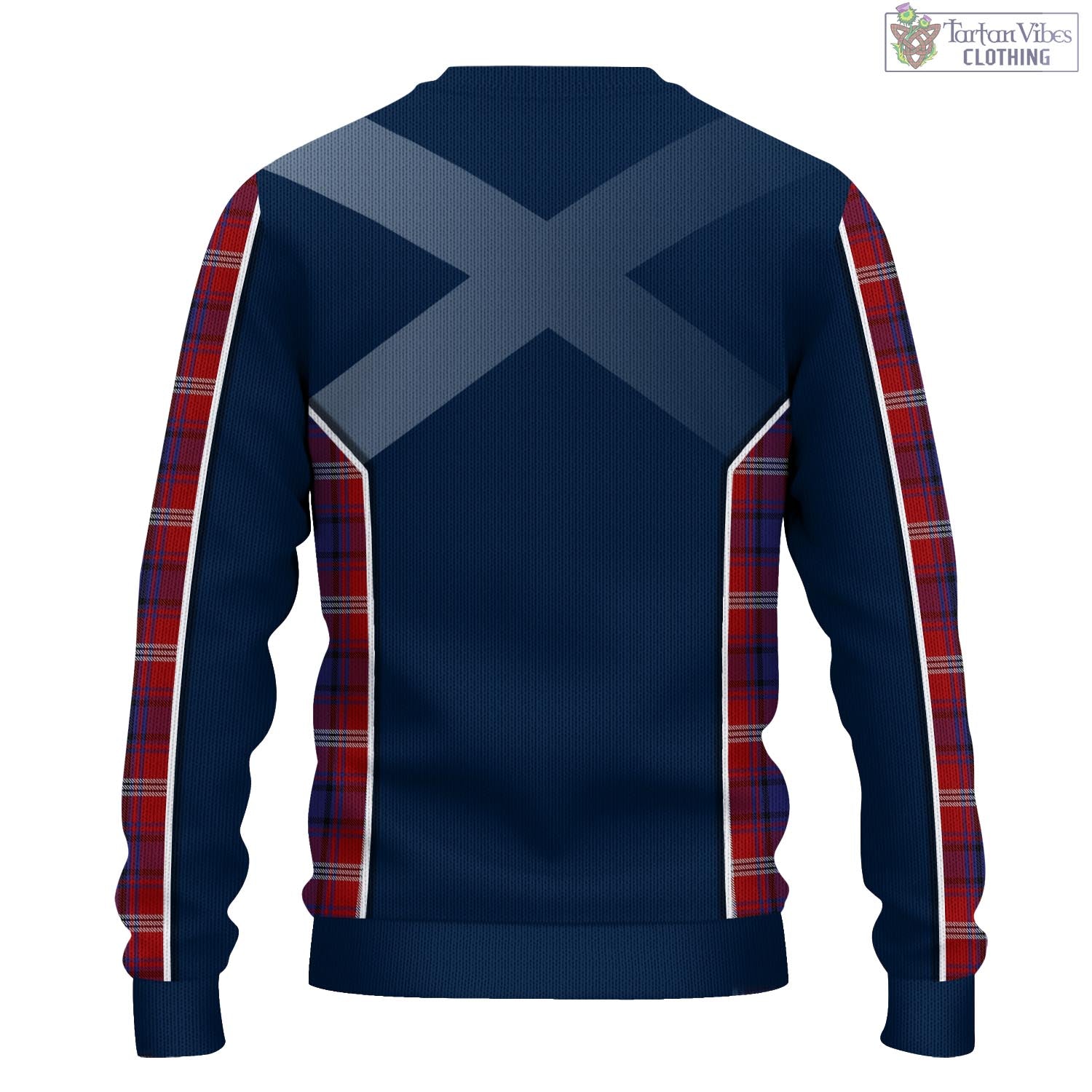 Tartan Vibes Clothing Ainslie Tartan Knitted Sweatshirt with Family Crest and Scottish Thistle Vibes Sport Style