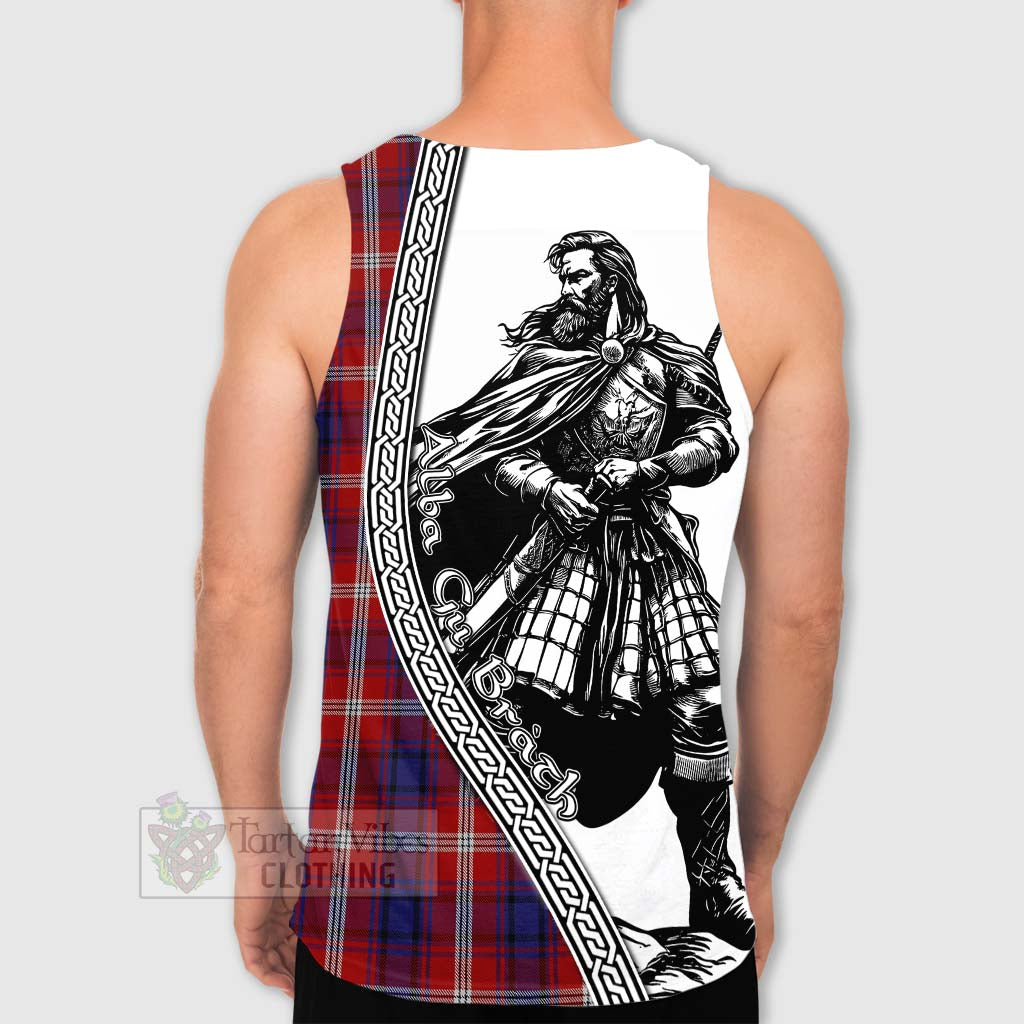 Tartan Vibes Clothing Ainslie Tartan Clan Crest Men's Tank Top with Highlander Warrior Celtic Style