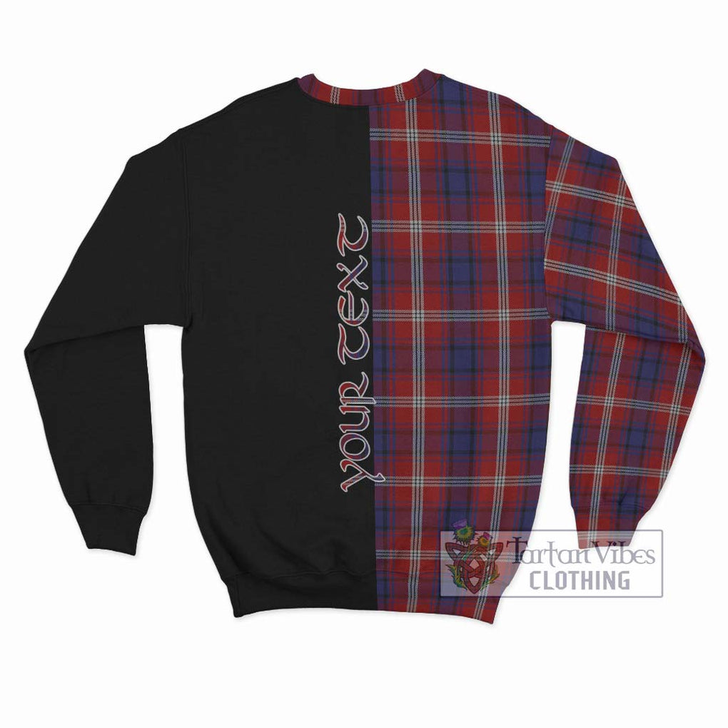 Ainslie Tartan Sweatshirt with Family Crest and Half Of Me Style - Tartanvibesclothing Shop