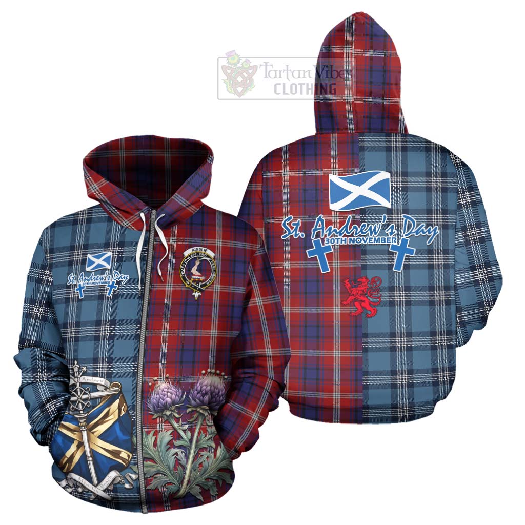 Tartan Vibes Clothing Ainslie Tartan Hoodie Happy St. Andrew's Day Half Tartan Style