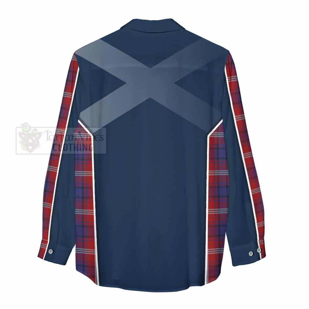 Tartan Vibes Clothing Ainslie Tartan Women's Casual Shirt with Family Crest and Lion Rampant Vibes Sport Style