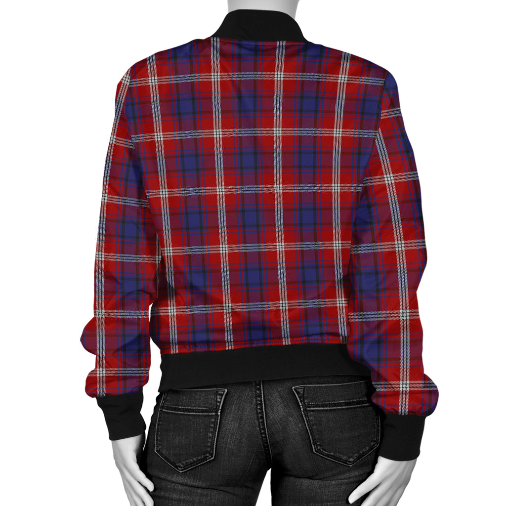 Ainslie Tartan Bomber Jacket with Family Crest - Tartanvibesclothing