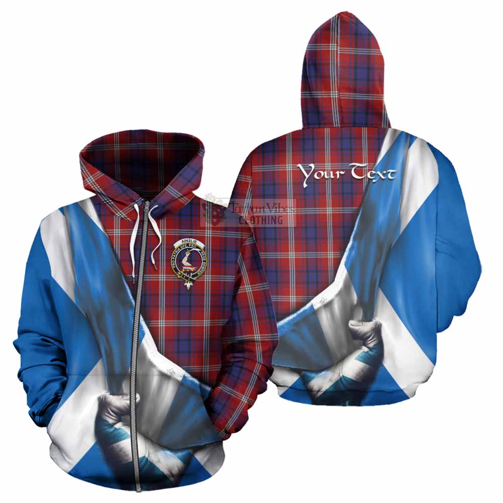 Tartan Vibes Clothing Ainslie Tartan Hoodie with Family Crest Scotland Patriotic Style