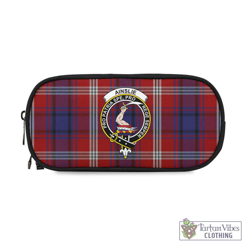 Tartan Vibes Clothing Ainslie Tartan Pen and Pencil Case with Family Crest