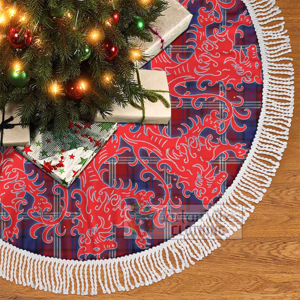 Tartan Vibes Clothing Ainslie Tartan Christmas Tree Skirt Lion Rampant Style