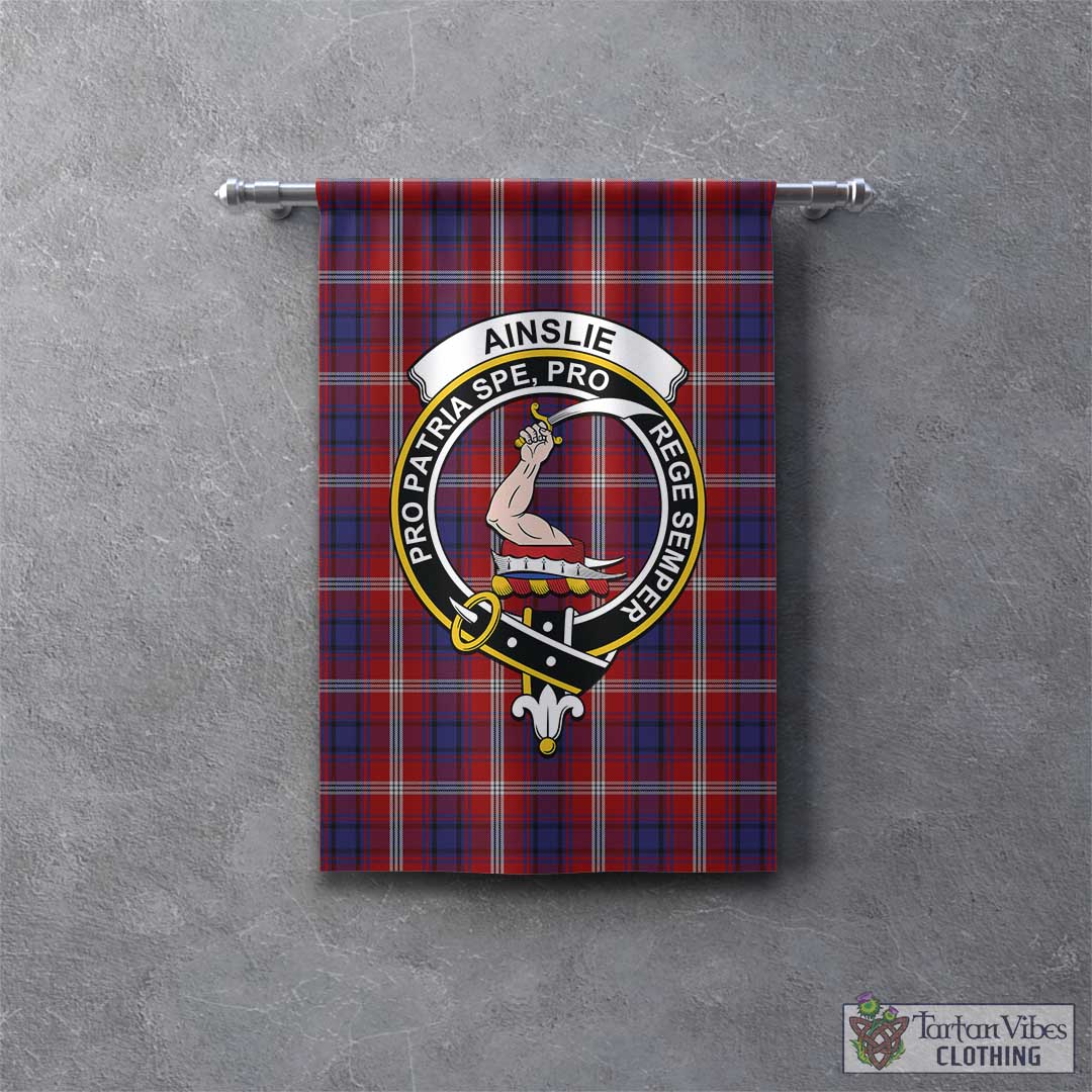 Tartan Vibes Clothing Ainslie Tartan Gonfalon, Tartan Banner with Family Crest