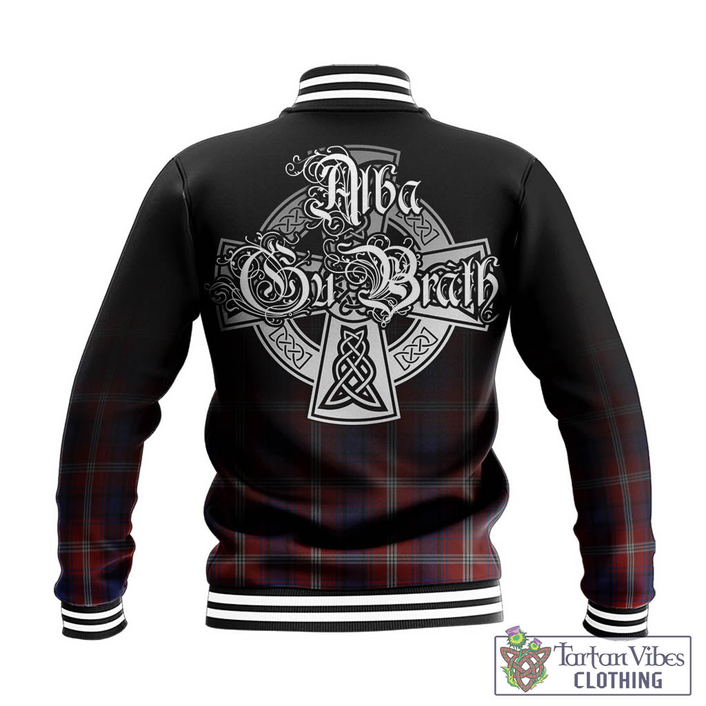 Tartan Vibes Clothing Ainslie Tartan Baseball Jacket Featuring Alba Gu Brath Family Crest Celtic Inspired