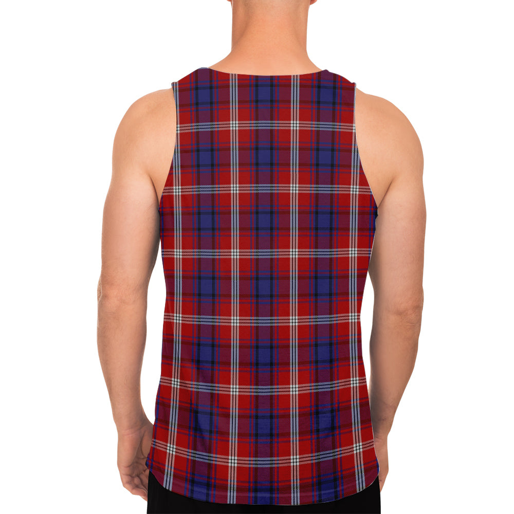 Ainslie Tartan Mens Tank Top with Family Crest - Tartanvibesclothing