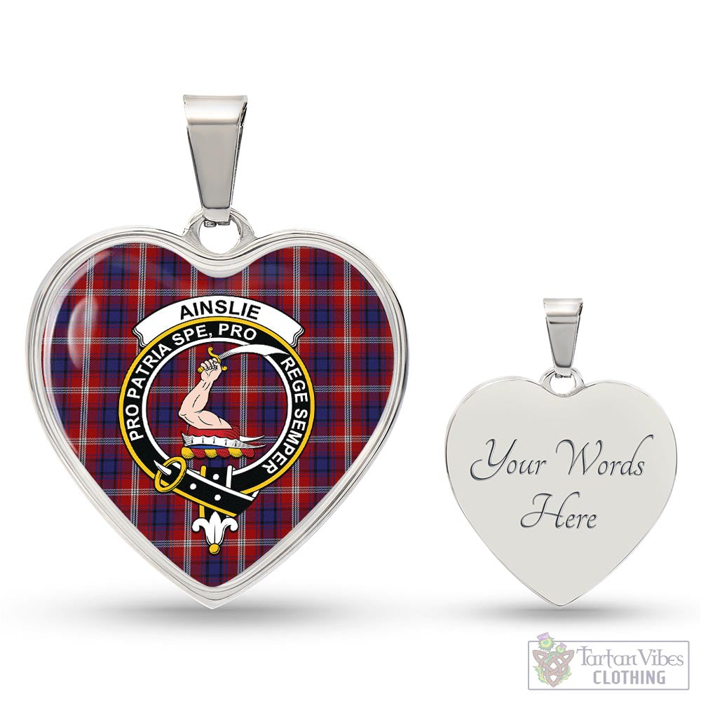 Tartan Vibes Clothing Ainslie Tartan Heart Necklace with Family Crest