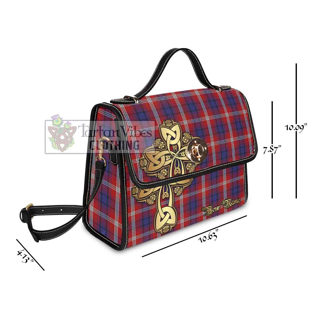 Tartan Vibes Clothing Ainslie Tartan Waterproof Canvas Bag Golden Thistle Celtic Cross Style