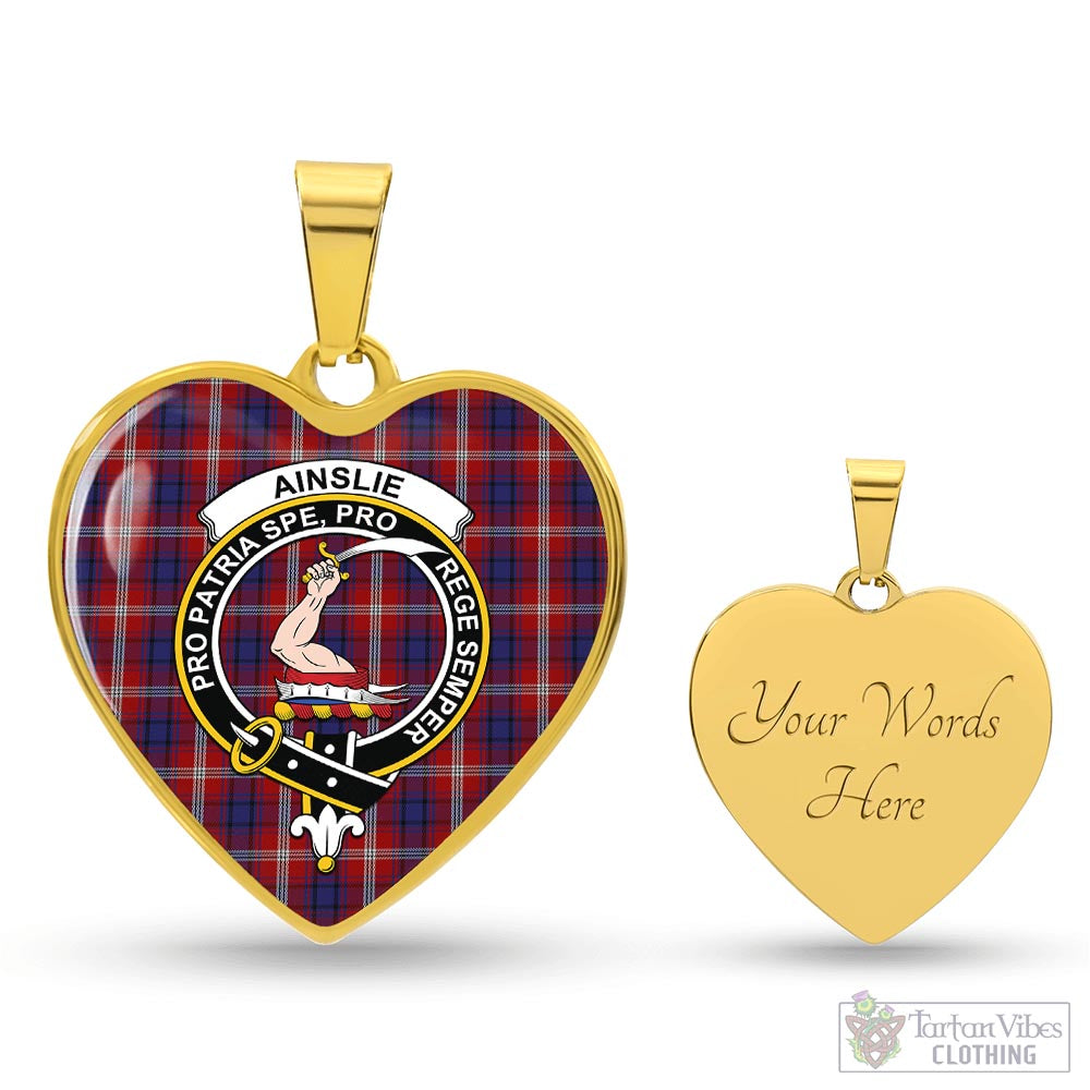 Tartan Vibes Clothing Ainslie Tartan Heart Necklace with Family Crest