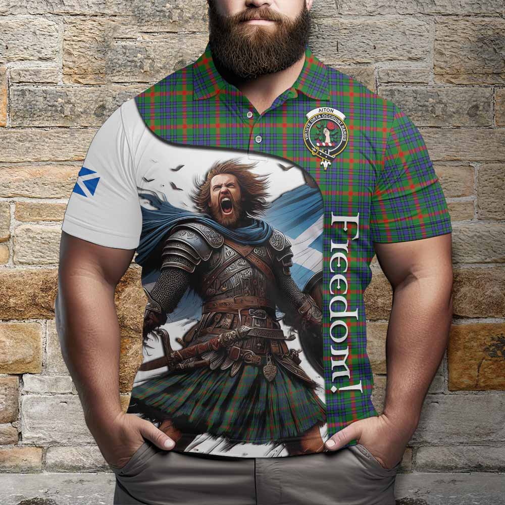 Tartan Vibes Clothing Aiton Crest Tartan Polo Shirt Inspired by the Freedom of Scottish Warrior