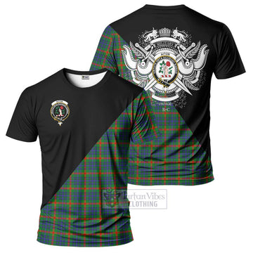 Aiton Tartan T-Shirt with Family Crest and Military Logo Style