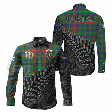 Aiton Crest Tartan Long Sleeve Button Shirt with New Zealand Silver Fern Half Style