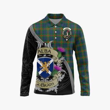 Aiton Tartan Family Crest Long Sleeve Polo Shirt Lion Rampant Royal Thistle Shield Celtic Inspired Unisex - Tartan Vibes Clothing