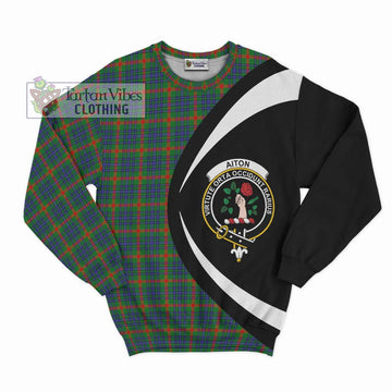 Aiton Tartan Sweatshirt with Family Crest Circle Style Unisex - Tartan Vibes Clothing