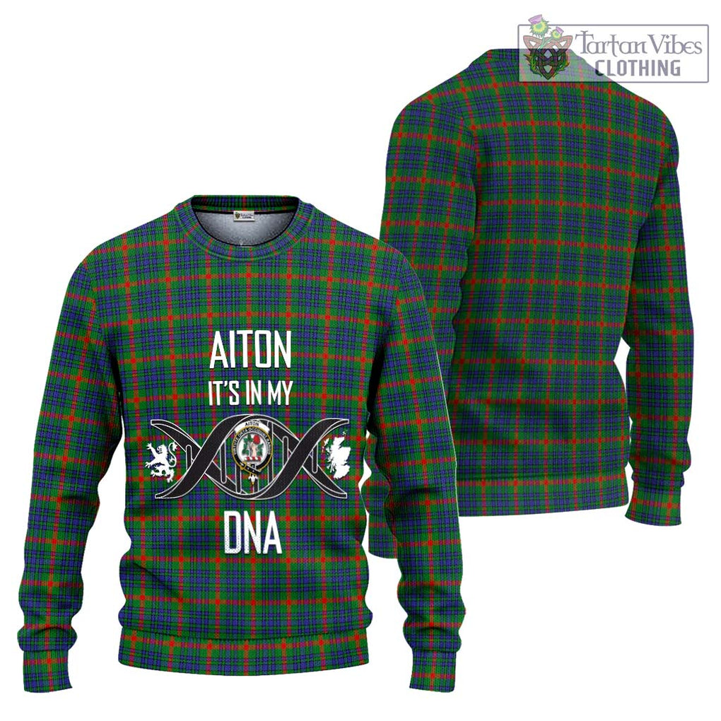 Aiton Tartan Knitted Sweater with Family Crest DNA In Me Style Unisex - Tartanvibesclothing Shop