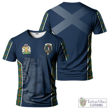 Aiton Tartan T-Shirt with Family Crest and Lion Rampant Vibes Sport Style