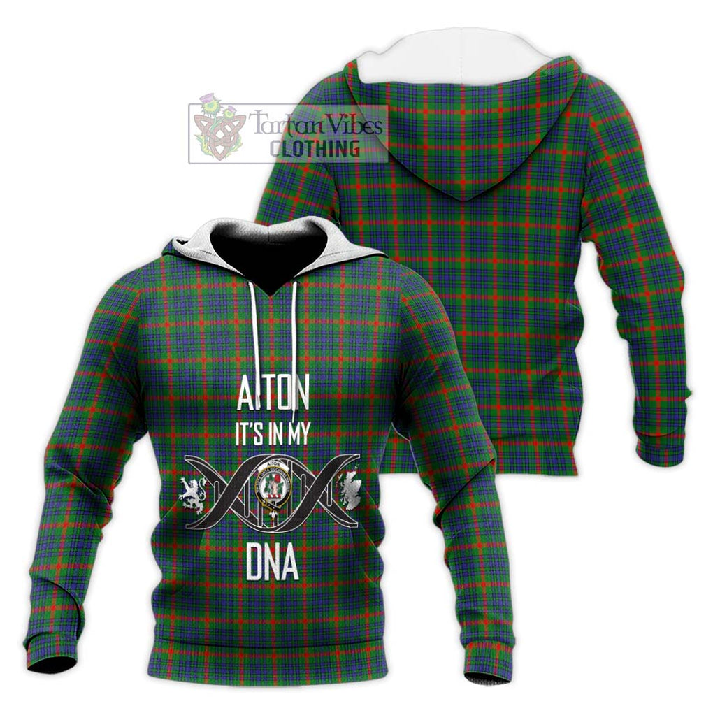 Aiton Tartan Knitted Hoodie with Family Crest DNA In Me Style Unisex Knitted Pullover Hoodie - Tartanvibesclothing Shop