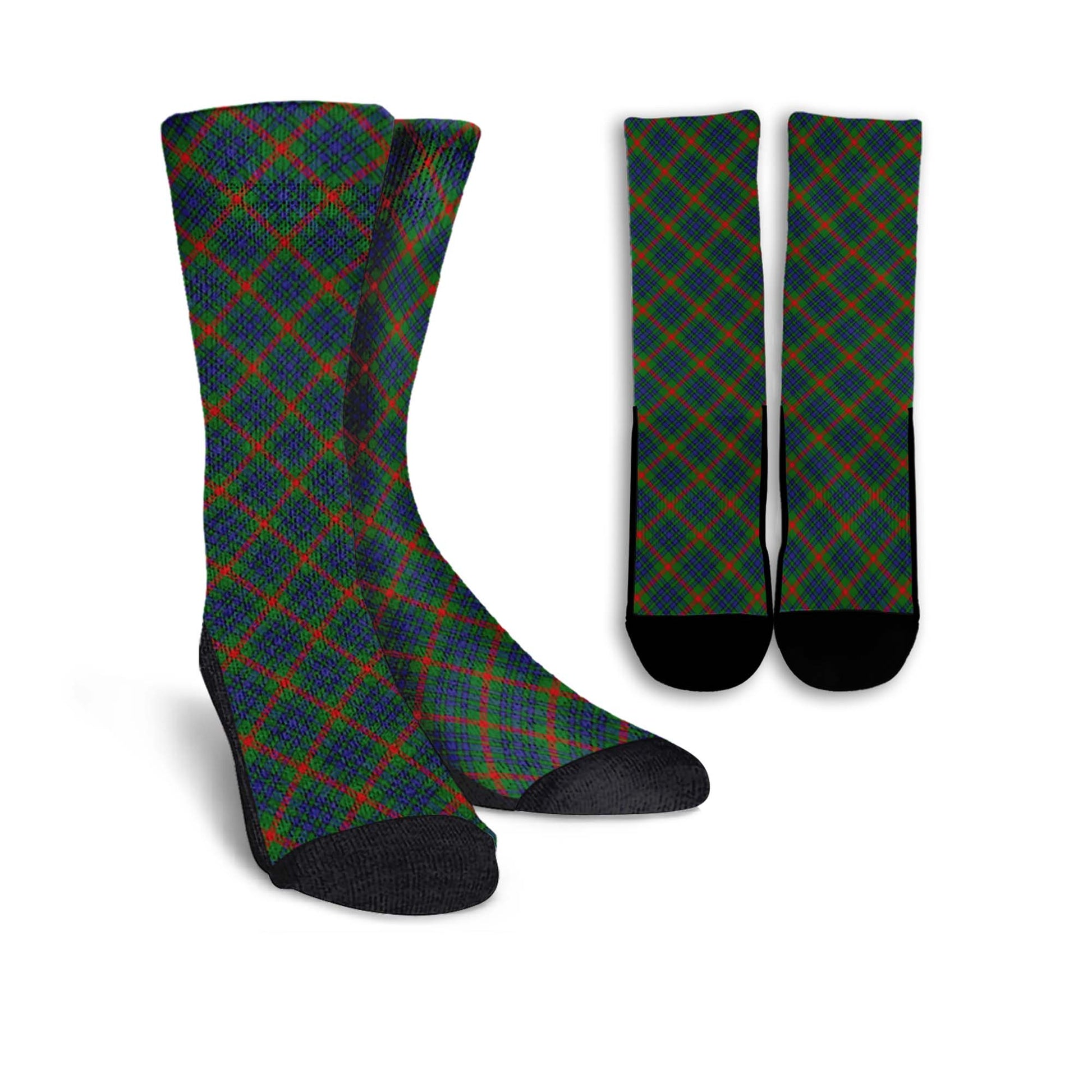 Aiton Tartan Crew Socks Cross Tartan Style - Tartanvibesclothing