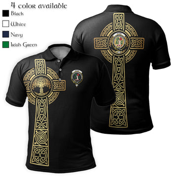 Aiton Clan Polo Shirt with Golden Celtic Tree Of Life