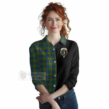 Aiton Tartan Women's Casual Shirt with Family Crest and Half Of Me Style