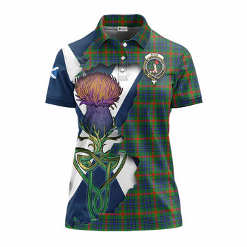 Aiton Tartan Family Crest Women's Polo Shirt Scottish Thistle Celtic Inspired Women - Tartan Vibes Clothing