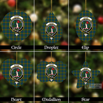 Aiton Tartan Christmas Aluminium Ornament with Family Crest