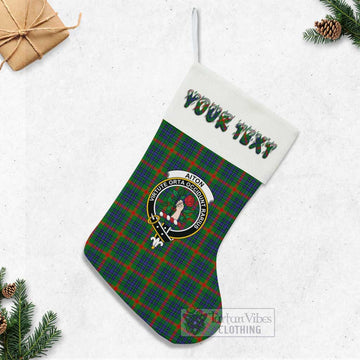 Aiton Tartan Family Crest Christmas Stocking with Personalized Text