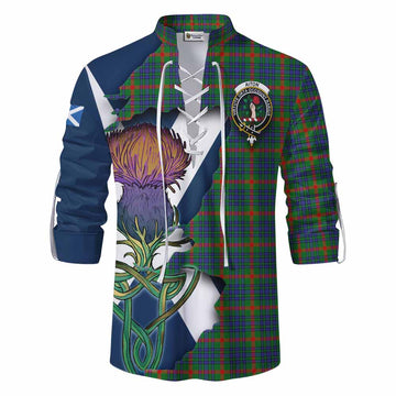 Aiton Tartan Family Crest Ghillie Kilt Shirt Scottish Thistle Celtic Inspired Men - Tartan Vibes Clothing