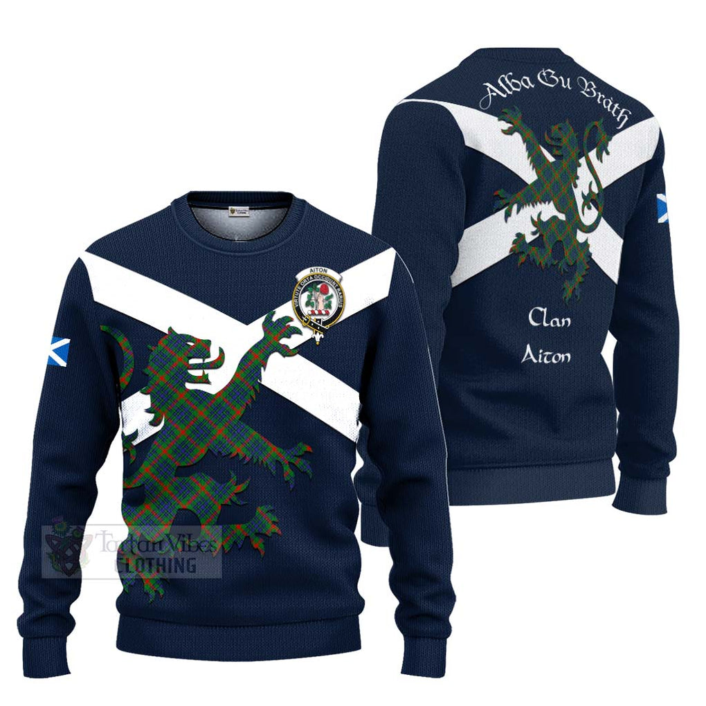 Tartan Vibes Clothing Aiton Tartan Lion Rampant Knitted Sweater – Proudly Display Your Heritage with Alba Gu Brath and Clan Name