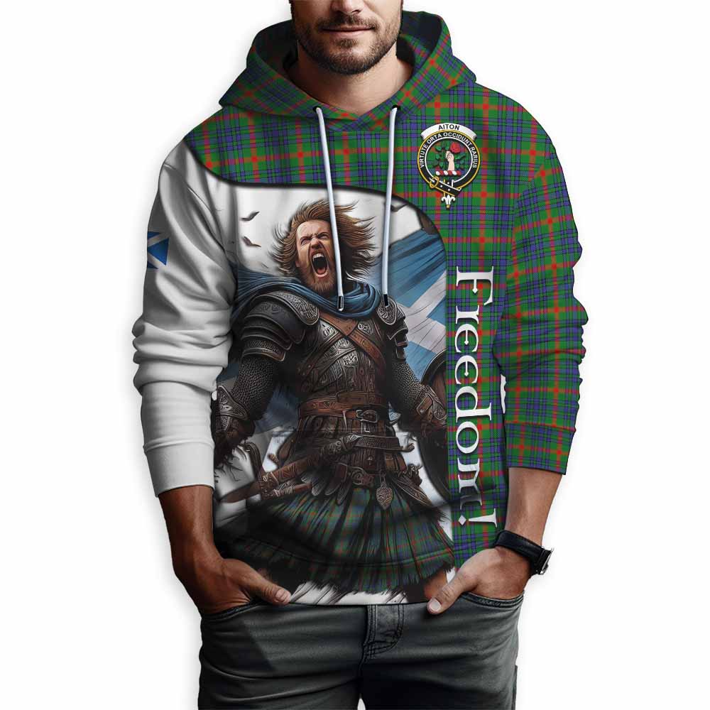 Tartan Vibes Clothing Aiton Crest Tartan Hoodie Inspired by the Freedom of Scottish Warrior