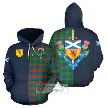 Aiton Tartan Hoodie with Scottish Lion Royal Arm Half Style