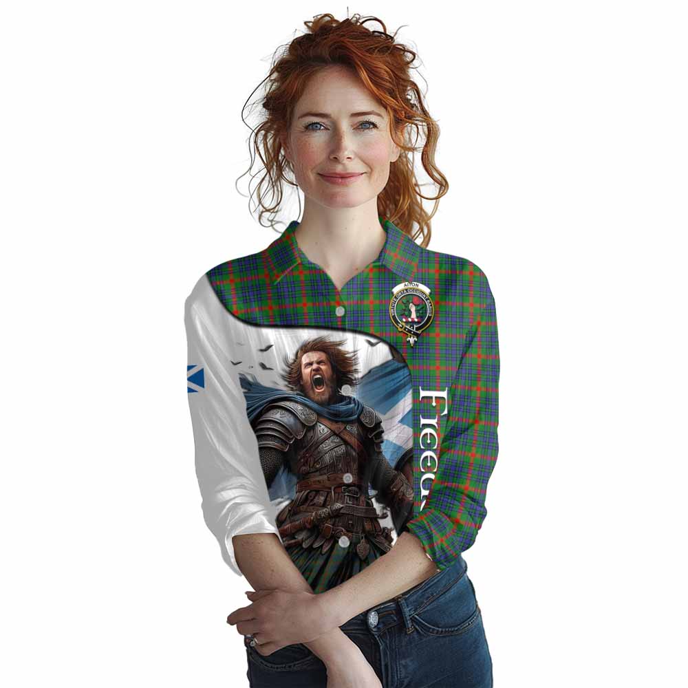 Tartan Vibes Clothing Aiton Crest Tartan Women's Casual Shirt Inspired by the Freedom of Scottish Warrior