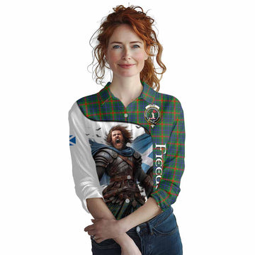 Aiton Crest Tartan Women's Casual Shirt Inspired by the Freedom of Scottish Warrior