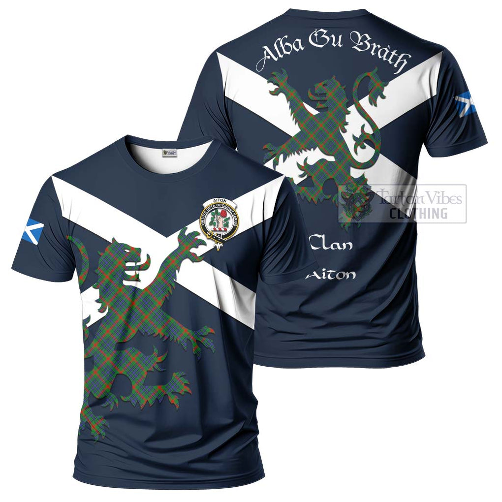 Tartan Vibes Clothing Aiton Tartan Lion Rampant T-Shirt – Proudly Display Your Heritage with Alba Gu Brath and Clan Name