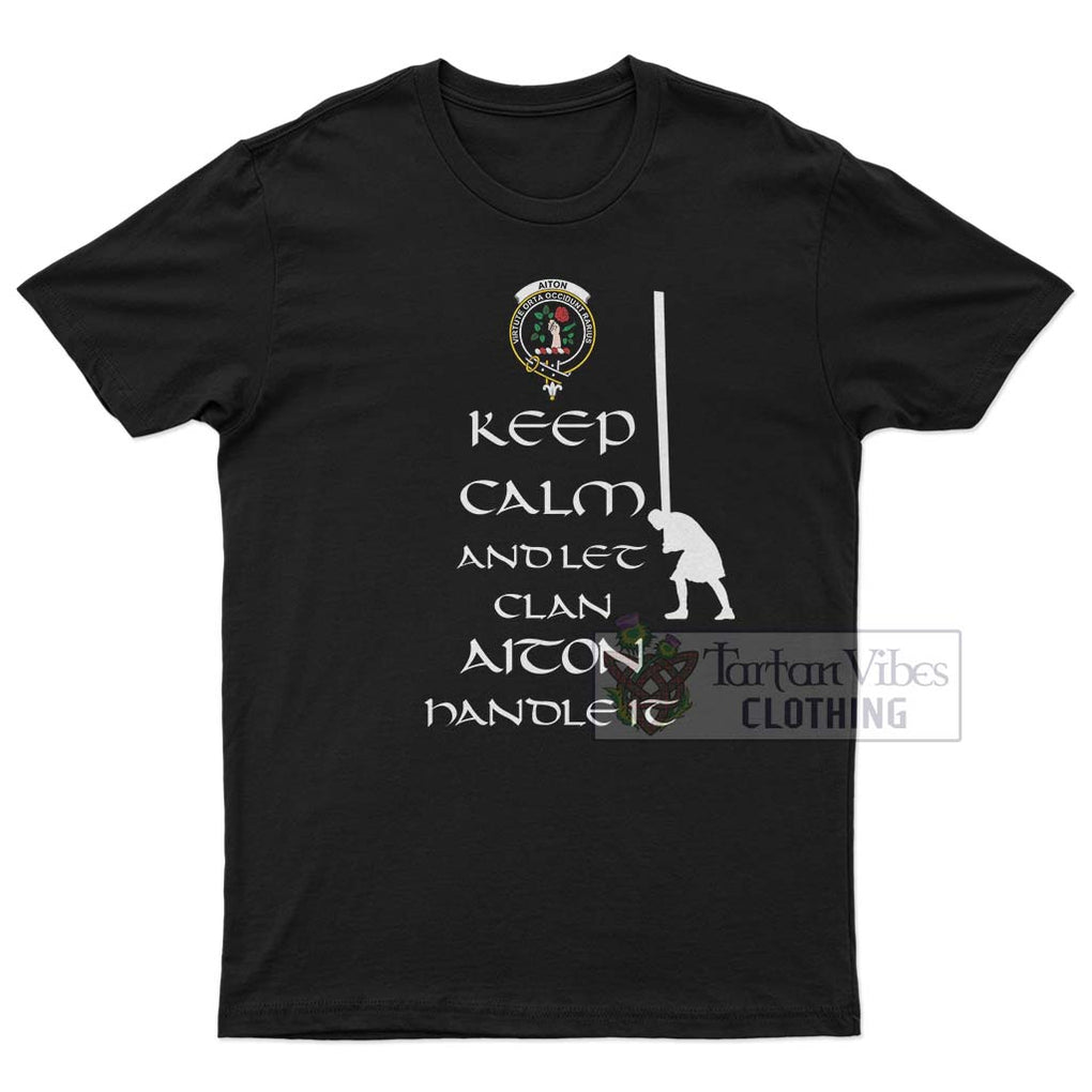 Aiton Clan Men's T-Shirt: Keep Calm and Let the Clan Handle It Caber Toss Highland Games Style White - 2D-tartanvibesclothing