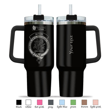 Aiton Engraved Family Crest Tumbler with Handle