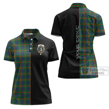 Aiton Tartan Women's Polo Shirt with Family Crest and Half Of Me Style