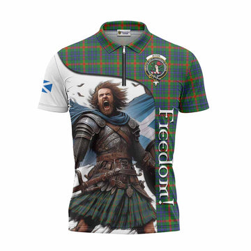 Aiton Crest Tartan Zipper Polo Shirt Inspired by the Freedom of Scottish Warrior