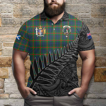 Aiton Crest Tartan Polo Shirt with New Zealand Silver Fern Half Style