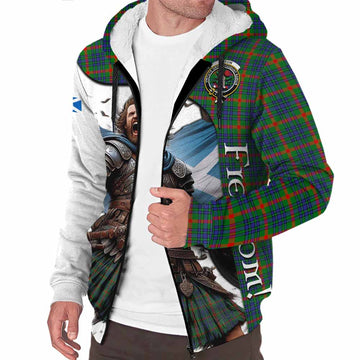 Aiton Crest Tartan Sherpa Hoodie Inspired by the Freedom of Scottish Warrior