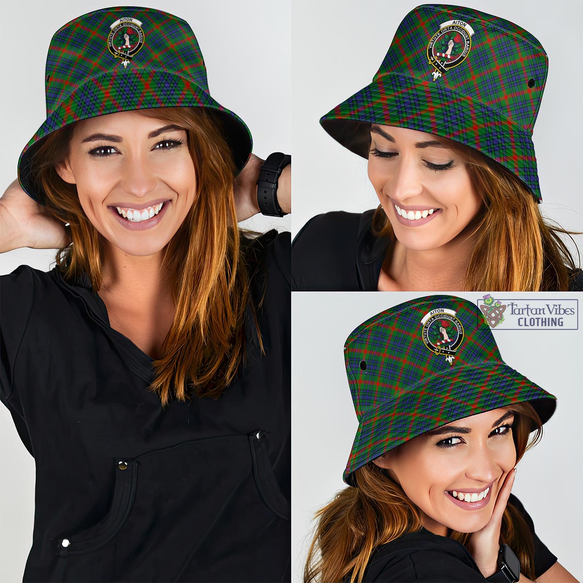 Tartan Vibes Clothing Aiton Tartan Bucket Hat with Family Crest