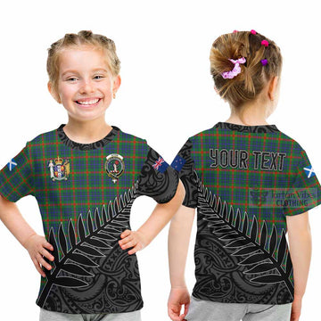 Aiton Crest Tartan Kid T-Shirt with New Zealand Silver Fern Half Style