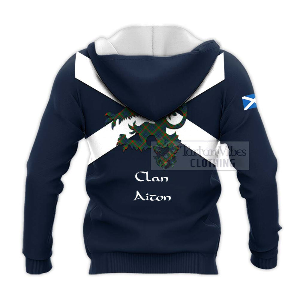 Tartan Vibes Clothing Aiton Tartan Lion Rampant Knitted Hoodie – Proudly Display Your Heritage with Alba Gu Brath and Clan Name