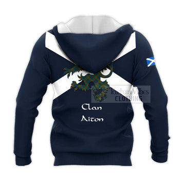 Aiton Tartan Lion Rampant Knitted Hoodie Proudly Display Your Heritage with Alba Gu Brath and Clan Name