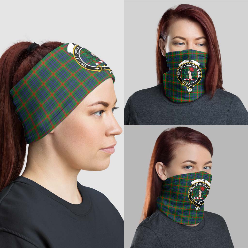 Aiton Tartan Neck Gaiters, Tartan Bandanas, Tartan Head Band with Family Crest