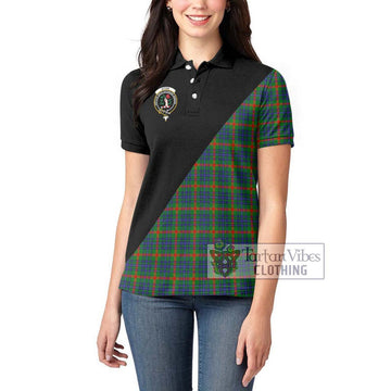 Aiton Tartan Women's Polo Shirt with Family Crest and Military Logo Style